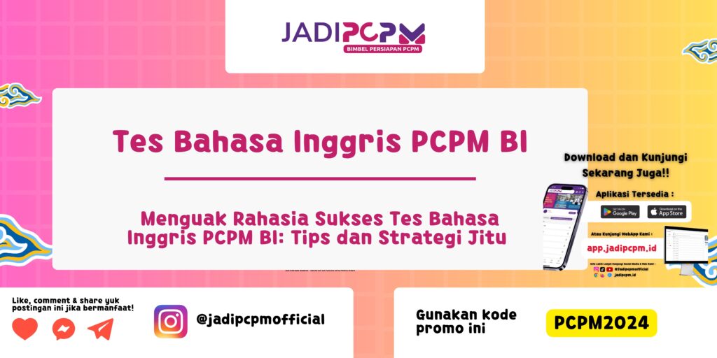 Tes Bahasa Inggris PCPM BI